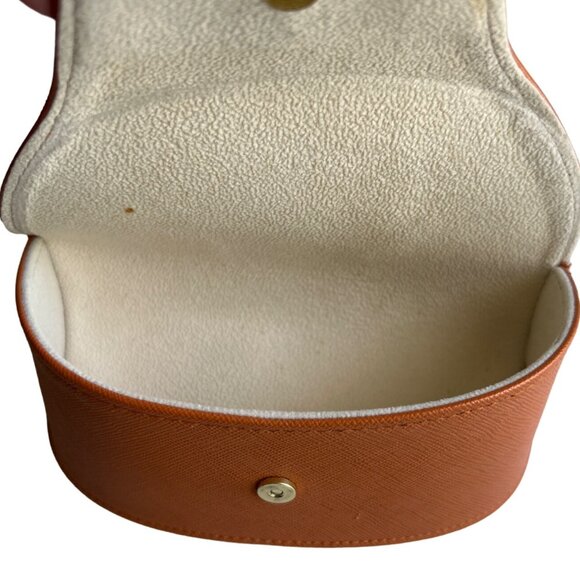 Tory Burch Orange Sunglasse Case With Snap Button Closure - Picture 3 of 7